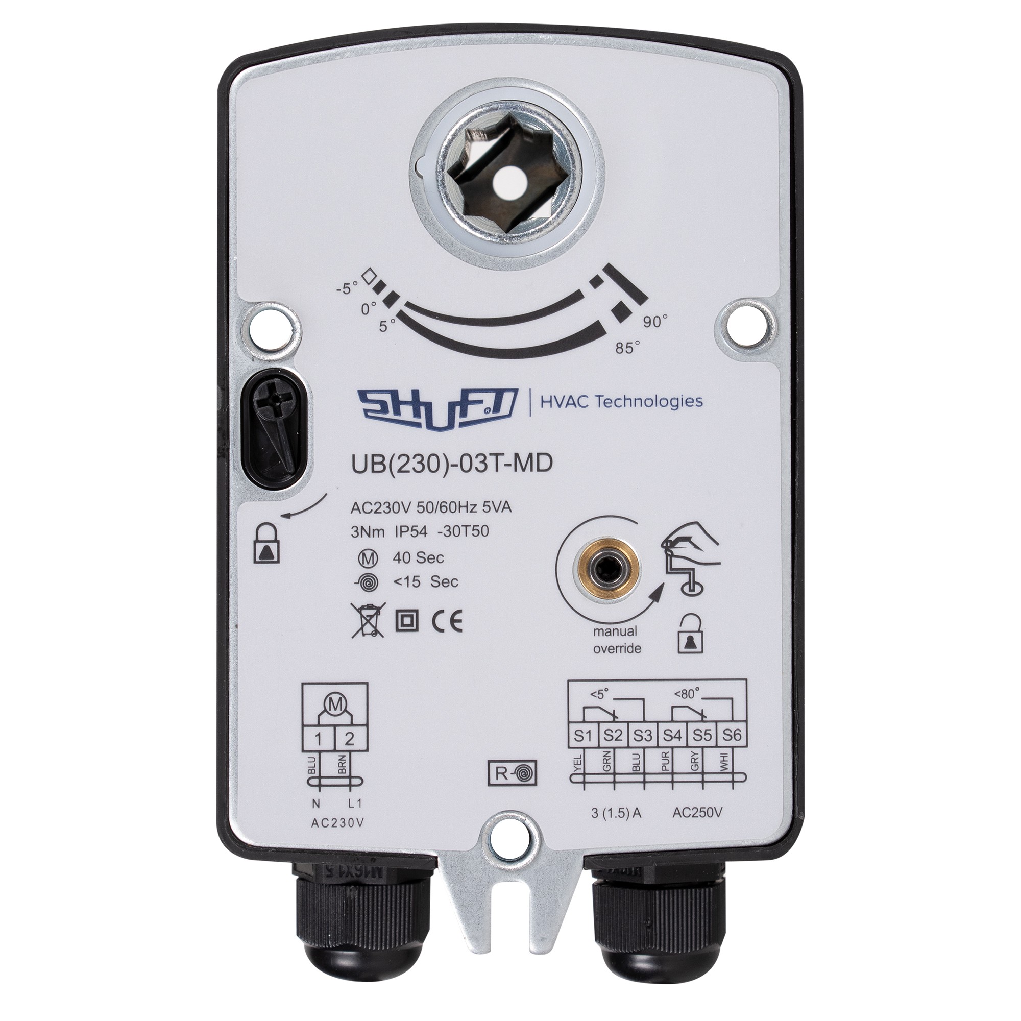 Электропривод с возвратной пружиной SHUFT UB(230)-03T-MD